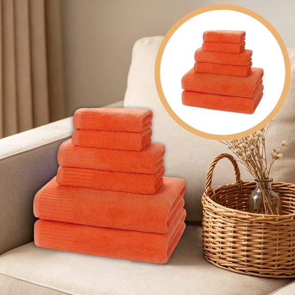 bamboo bath towels,Extra Absorbent & Quick Drying Lightweight Fiber Towels, Premium Big Soft Bath Towel for Fitness, Spa,Sports Towels, Yoga Towel(Orange)