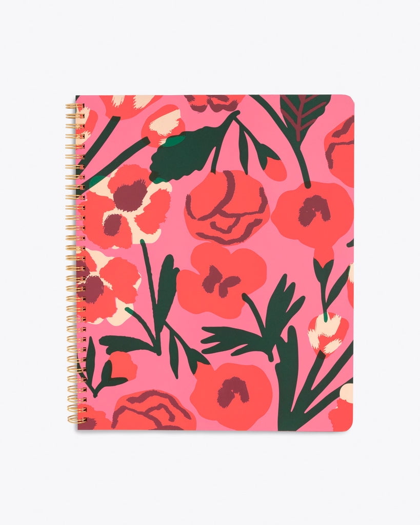 ban.do Pink/Red Floral Rough Draft Large Spiral Notebook, 11