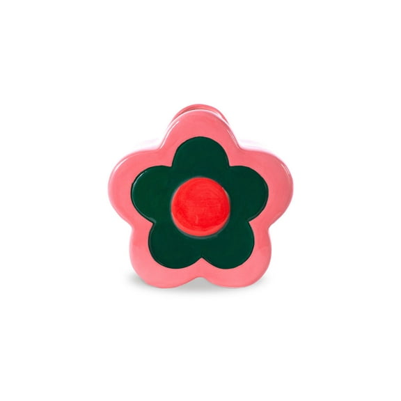 ban.do Small Decorative Flower Vase, Colorful Ceramic Shelf Decor, Unique Vase Doubles as Pencil Cup, Mod (Pink)