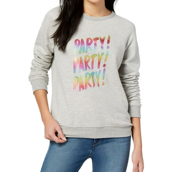 ban.do Womens Party Party Sweatshirt, Grey, X-Small
