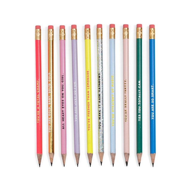 ban.do Write On Colorful Pencil Set of 10, PreSharpened 2 Graphite Pencils for School/Office