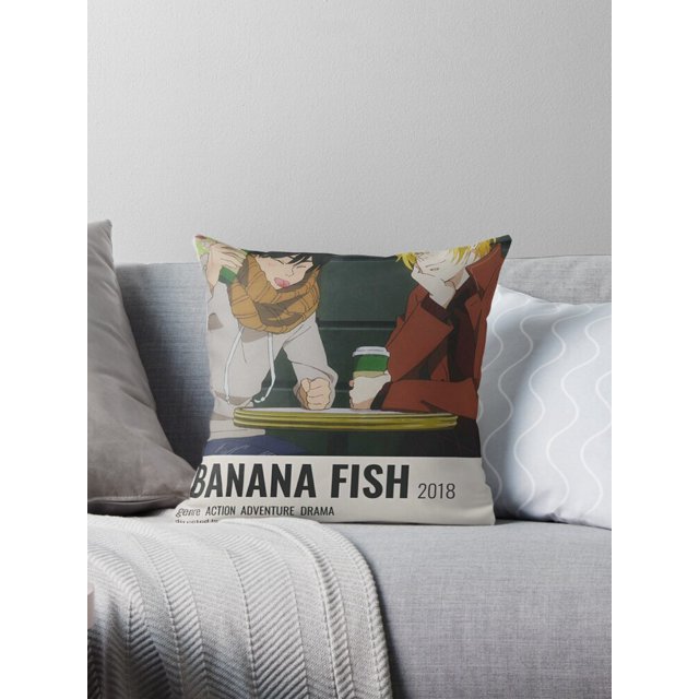 banana fish Throw Pillow Covers Cases Cushion Cover Case Sofa 16x16