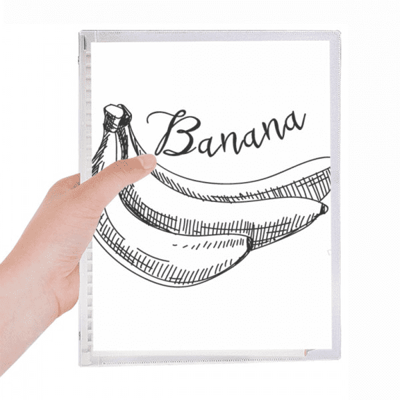 banana fruit line drawing illustration notebook loose diary refillable journal statiry