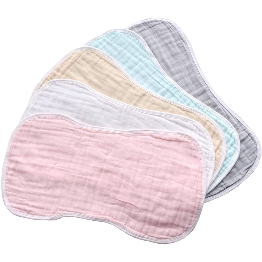bangyoudaoo 5 Pack Muslin Baby Burp Cloths Sets Organic Cotton Burping