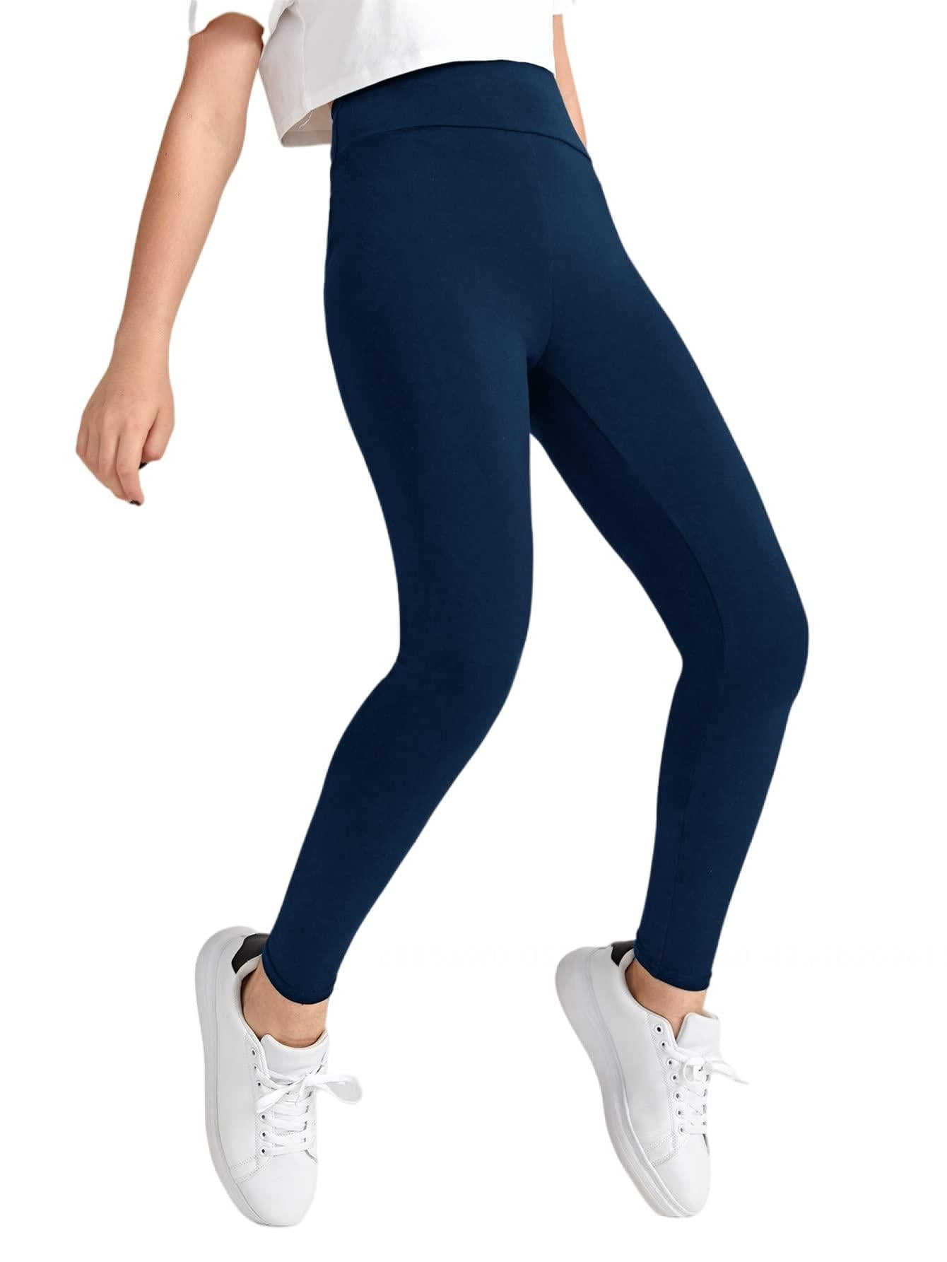 bangyoudaoo Girl's Wideband Waist Leggings High Waisted Tights Workout Yoga  Skinny Pants 