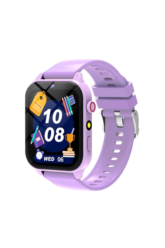 smart watch for kids with 18 classic games, camera, pedometer, alarm clock, and timer on the touch screen, suitable for boys and girls aged 3-12 as holiday Christmas gifts(Purple)