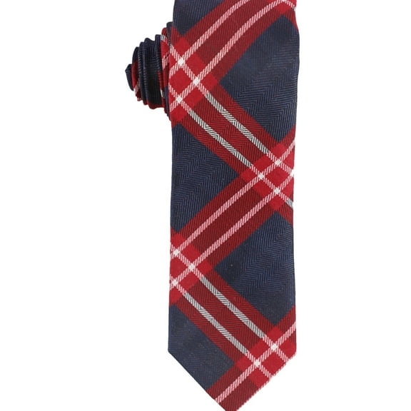 bar III Mens Albina Plaid Self-tied Necktie, Red, One Size
