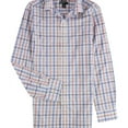 thumbnail image 1 of bar III Mens Check Button Down Dress Shirt, Blue, 14.5" Neck 32"-33" Sleeve, 1 of 2