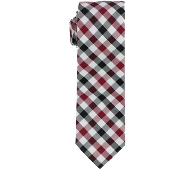 bar III Mens Cottica Gingham Self-tied Necktie, Red, One Size