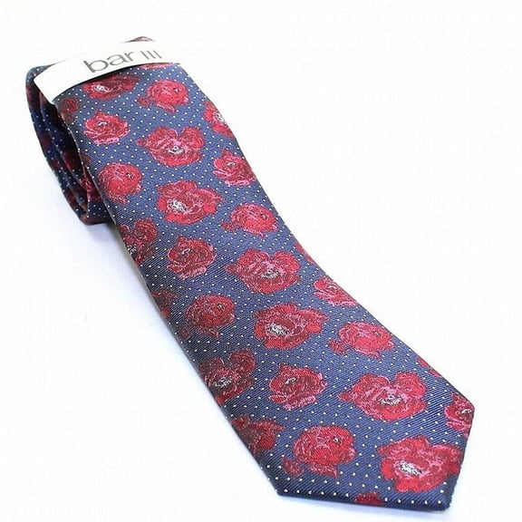 bar III Mens Defrozed Self-tied Necktie, Red, One Size