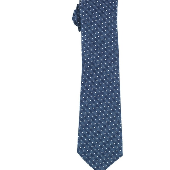 bar III Mens Dot Check Self-tied Necktie, Blue, One Size
