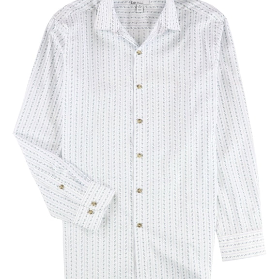bar III Mens Floral Button Down Dress Shirt, White, 14"-14.5" Neck 32"-33" Sleeve