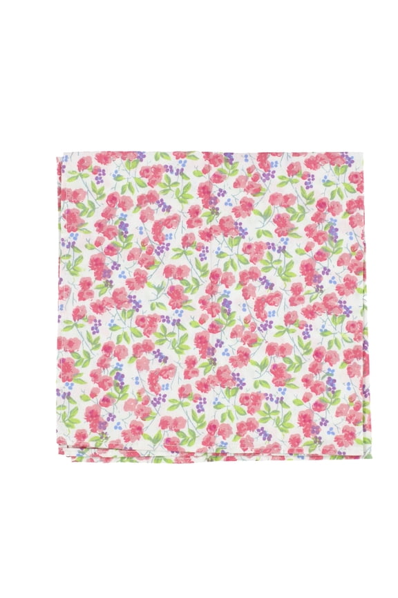 Mens Floral Pattern Pocket Square, Pink, One Size