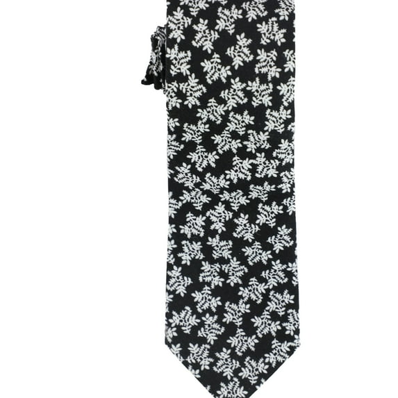 bar III Mens Floral Self-tied Necktie, Black, One Size