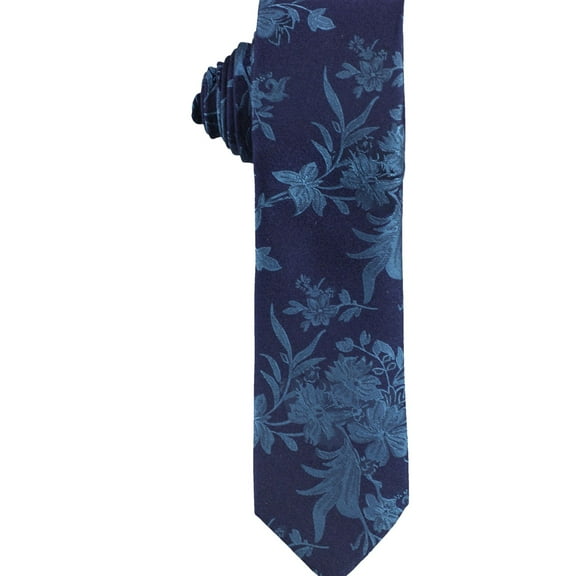 bar III Mens Floral Self-tied Necktie, Blue, Classic (57 To 59 in.)