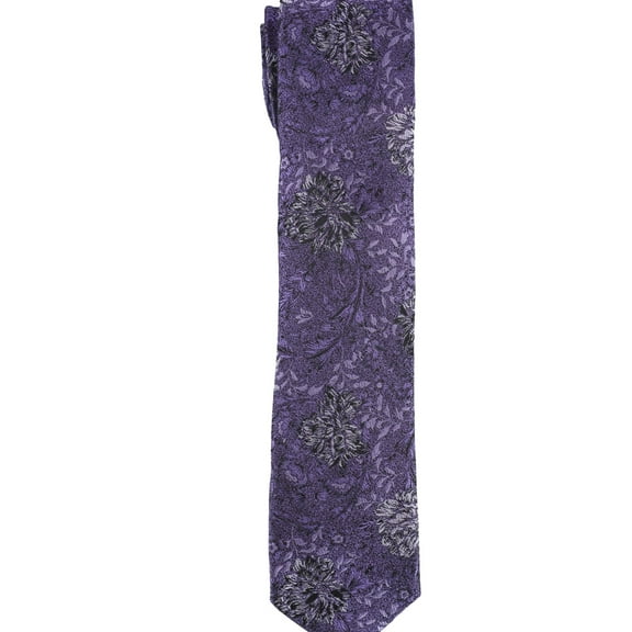 bar III Mens Havana Floral Self-tied Necktie, Purple, One Size