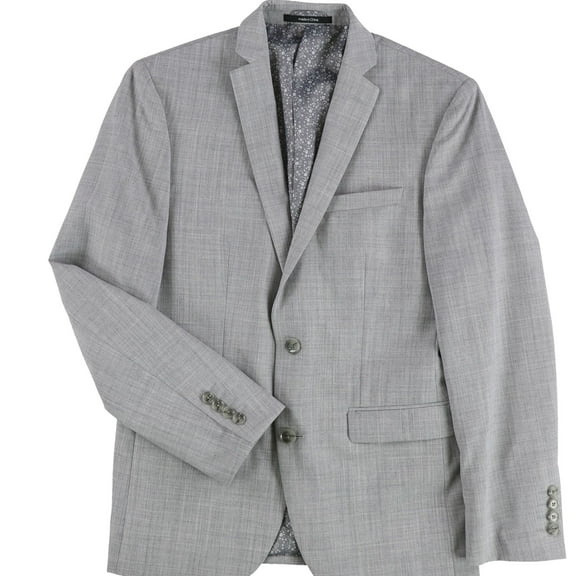 bar III Mens Heathered Two Button Blazer Jacket, Grey, 38 Long
