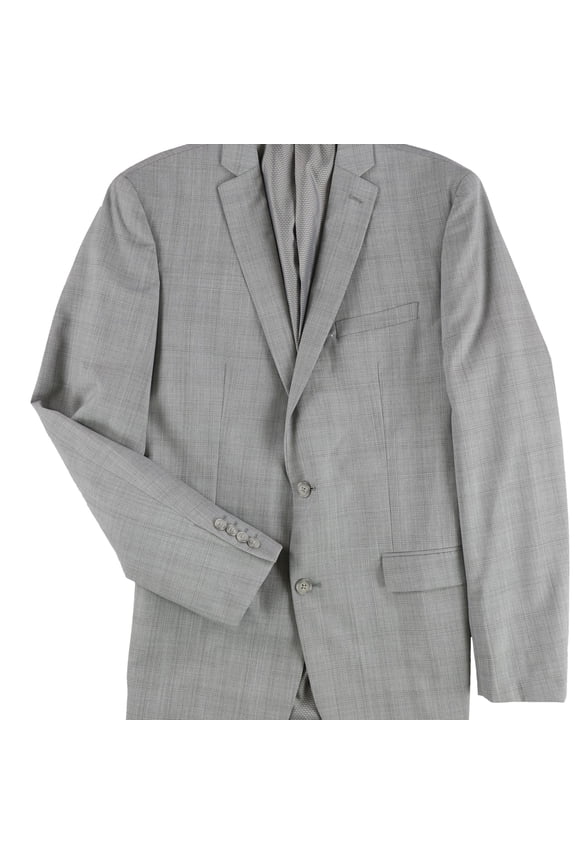 Mens Heathered Two Button Blazer Jacket, Grey, 38 Regular