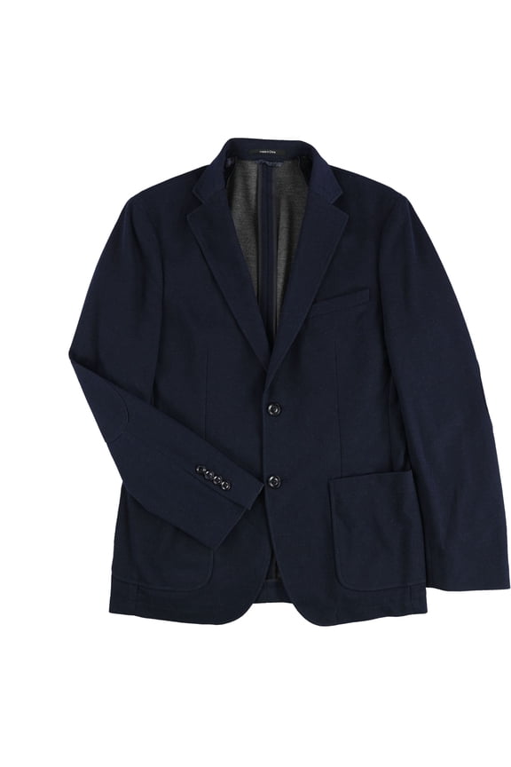 Mens Knit Sport Coat, Blue, 44 Long