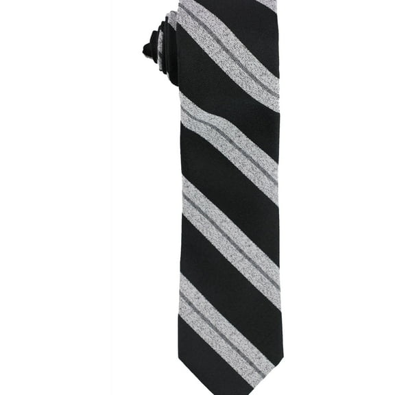 bar III Mens Munder Stripe Self-tied Necktie, Black, One Size
