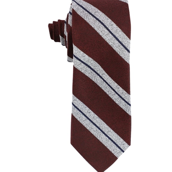 bar III Mens Munder Stripe Self-tied Necktie, Red, One Size