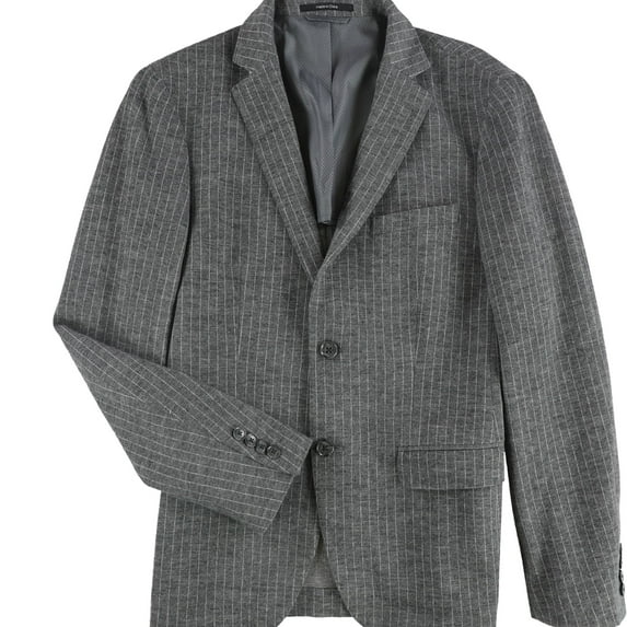 bar III Mens Notched Lapel Two Button Blazer Jacket, Grey, 42 Short
