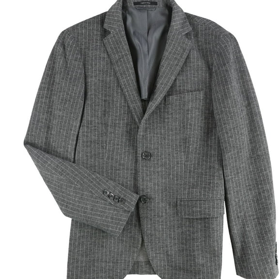 bar III Mens Notched Lapel Two Button Blazer Jacket, Grey, 42 Short