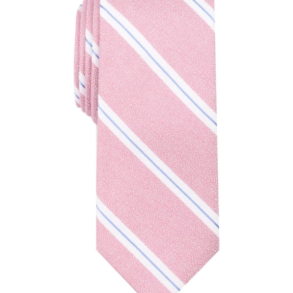 bar III Mens Petra Stripe Self-tied Necktie, Pink, One Size
