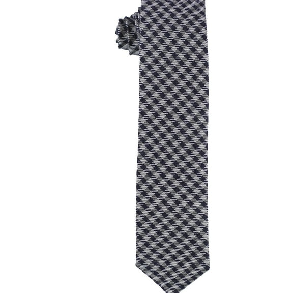 bar III Mens Plaid Self-tied Necktie, Grey, One Size