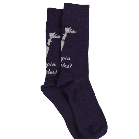 bar III Mens Poppin Bottles Dress Socks, Purple, 10-13