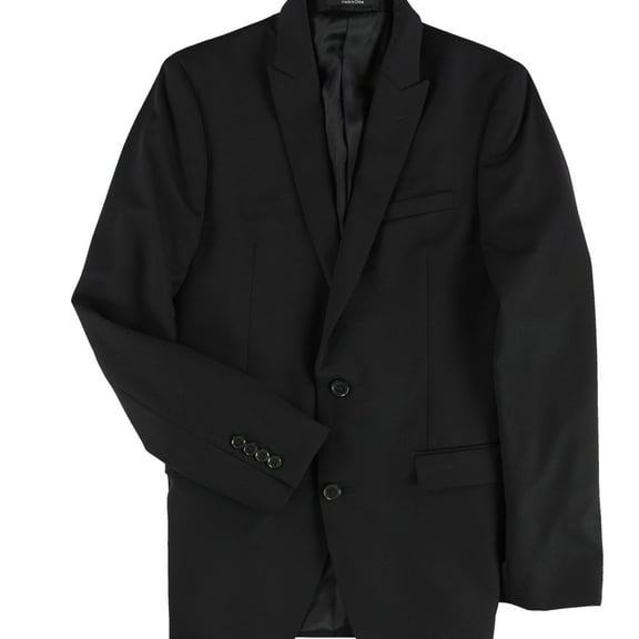 bar III Mens Professional Two Button Blazer Jacket, Black, 38 Short