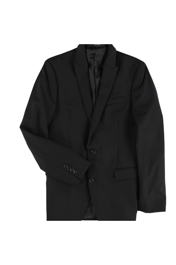 Mens Professional Two Button Blazer Jacket, Black, 40 Regular