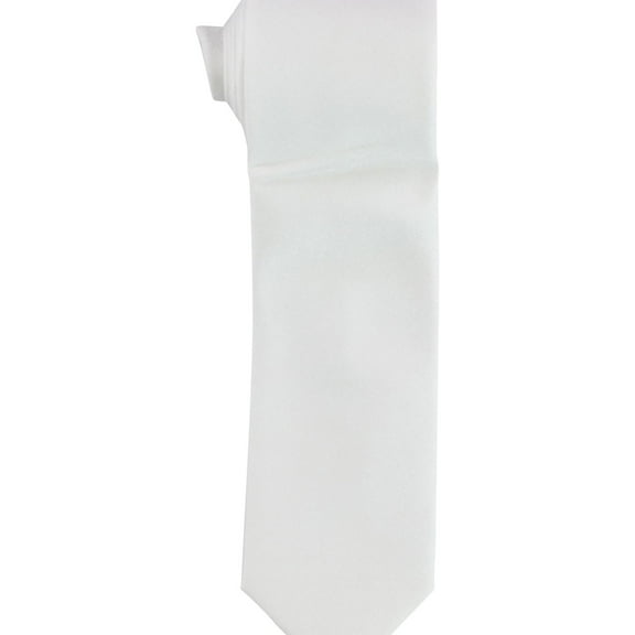 bar III Mens Sable Solid Self-tied Necktie, White, Classic (57 To 59 in.)