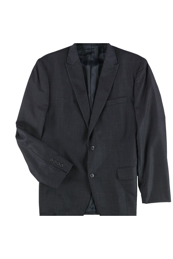 Mens Single Breasted Two Button Blazer Jacket, Blue, 44 Regular