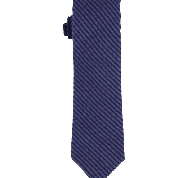 bar III Mens Skinny Cotton Striped Self-tied Necktie, Blue, One Size