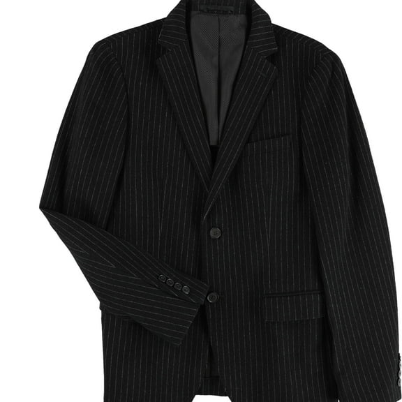 bar III Mens Slim-Fit Black Stripe Two Button Blazer Jacket, Black, 40 Regular