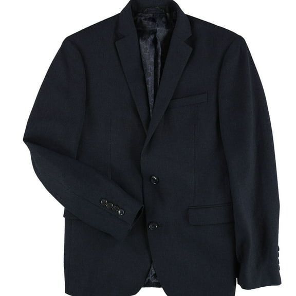 bar III Mens Slim-Fit Neat Knit Two Button Blazer Jacket, Blue, 40 Long