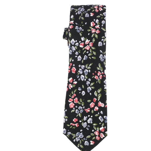 bar III Mens Spring Floral Skinny Self-tied Necktie, Black, One Size