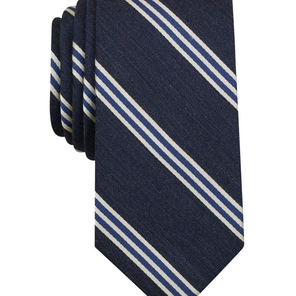 bar III Mens Stripe Self-tied Necktie, Blue, One Size