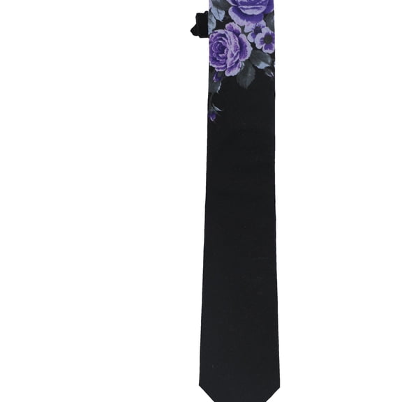 bar III Mens Wanica Floral Self-tied Necktie, Black, One Size