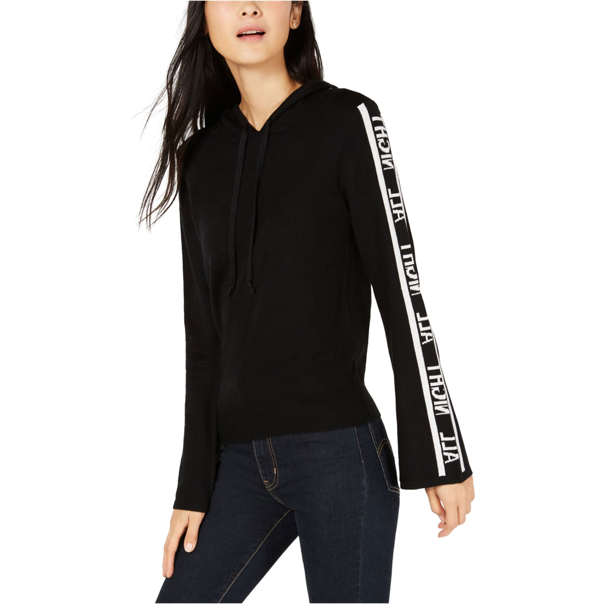 Bar III Womens Lace Up Pullover Sweater, Black, Medium並行輸入品　送料無料 Bar III Lace Up Sleeve Sweatshirt \u2013 USAFashion