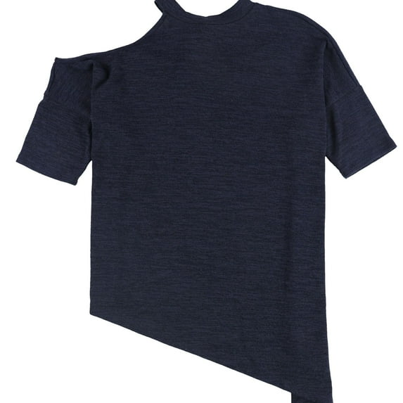 bar III Womens Asymmetrical Knit Blouse, Blue, Medium