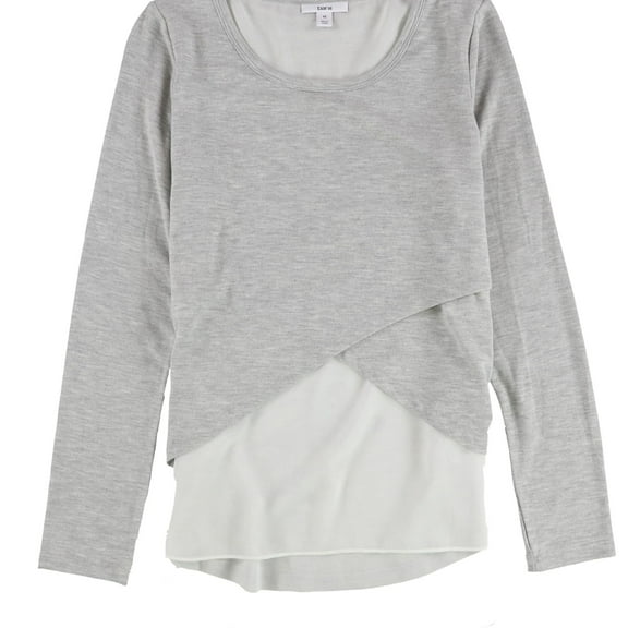 bar III Womens Baby Girl Anchor Knit Blouse, Grey, Small