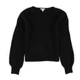 thumbnail image 1 of bar III Womens Balloon Sleeve Pullover Sweater, Black, Large, 1 of 2