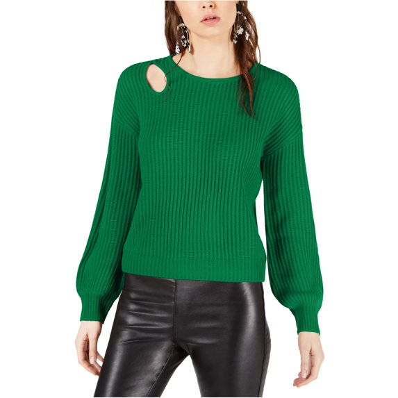 bar III Womens Balloon Sleeve Pullover Sweater, Green, Small