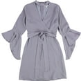 thumbnail image 1 of bar III Womens Bell-Sleeve A-line Dress, Purple, Large, 1 of 2