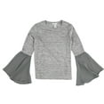thumbnail image 1 of bar III Womens Bell Sleeve Knit Blouse, Grey, Medium, 1 of 2