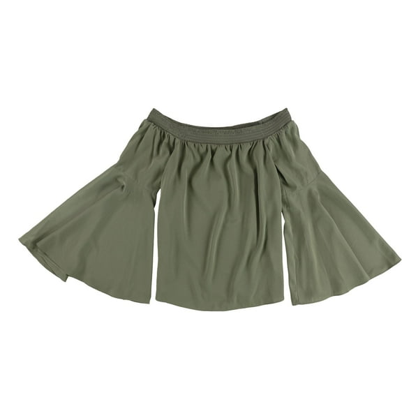 bar III Womens Bell Sleeves Knit Blouse, Green, X-Large