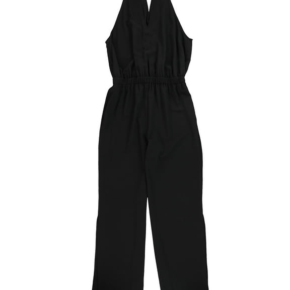 bar III Womens Belted Wide-Leg Jumpsuit, Black, 4