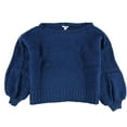 thumbnail image 1 of bar III Womens Bishop Sleeve Pullover Sweater, Blue, Large, 1 of 2